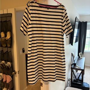J. Crew Black and White Striped Dress